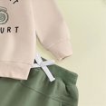 thumbnail image 4 of NOLDARES Kids Toddler Outfits 2Pcs Long Sleeve Graphic Round Neck Sweatshirt Sweatpants Casual Fall Winter Clothes Set Size:18-24 M,Green, 4 of 6
