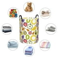 thumbnail image 2 of cartoon fruit colorful Laundry Basket, Laundry Hamper Waterproof Laundry Bag Clothes Hamper Laundry Bin with Handles for Bedroom, Living Room, Kids Room-#, 2 of 5