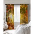 thumbnail image 4 of Orange Autumn Leaves Blackout Curtains for Bedroom Living Room Darkening Curtains 54 Inch Long Fall Trees Forest Country Rustic Short Curtain for Small Window Treatment Grommet Drapes 52"x54"x2, 4 of 9