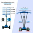 thumbnail image 6 of PRINIC 3 wheel Kick Scooter for Kids with Light-up Wheels and Adjustable Height for 2-7 Years Old Ages Girls Boys Toddlers & Children, Lean to Steer, Blue, 6 of 9