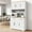 White, variant on 67" Tall Kitchen Pantry Cabinet with Charging Station, Farmhouse Hutch with Microwave Stand & Drawers for Dining Room & Living Room Storage，White
