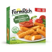 Farm Rich Breaded Mozzarella Cheese Sticks, Party Size High Protein Snack, Frozen, 70 oz