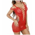 thumbnail image 1 of LSLJS Lingerie Lingerie Lingerie Aguichant pour Femmes en Résille Sans Coutures en Maille Filet Chemise Ajourée Transparente Robe de Nuit Vêtements de Nuit Nuisette Lingeries pour Femmes Ensembles Aguichant sous-Vêtements, 1 of 9