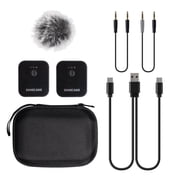 SONICAKE Wireless Lavalier Microphone System 2.4GHz 164 ft/50M Range 10 Hrs Working for iPhone Android/DSLR Camera/Camcorder Interview Vlogging,Live Streaming,Video Recording,Conference,Teaching
