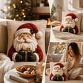 thumbnail image 3 of Christmas Santa 3D Throw Pillow Cover, 17.72 Inch Linen Cushion Case with Cartoon Design, Winter Holiday Decor for Sofa Bed, 3 of 6