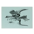 thumbnail image 3 of Feather Cutting Board, Monochrome Abstract Phoenix Design with Curl and Swirls Motifs Mythical Animal, Decorative Tempered Glass Cutting and Serving Board, Small Size, Black and White, by Ambesonne, 3 of 5