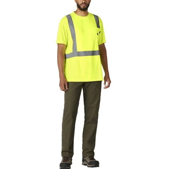 Genuine Dickies Men's Hi-Vis Short Sleeve Safety Tee with 3M™ Scotchlite™ Reflective Taping
