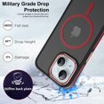 thumbnail image 6 of Dteck Magnetic Case for iPhone 15, Compatible with MagSafe, Translucent Matte Back Shockproof Phone Cover,Red, 6 of 7