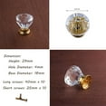 thumbnail image 2 of 20 Pcs Crystal Glass Door Handle Drawer Cabinet Furniture Kitchen Handle Diamond Dressing Table Knob, 2 of 8