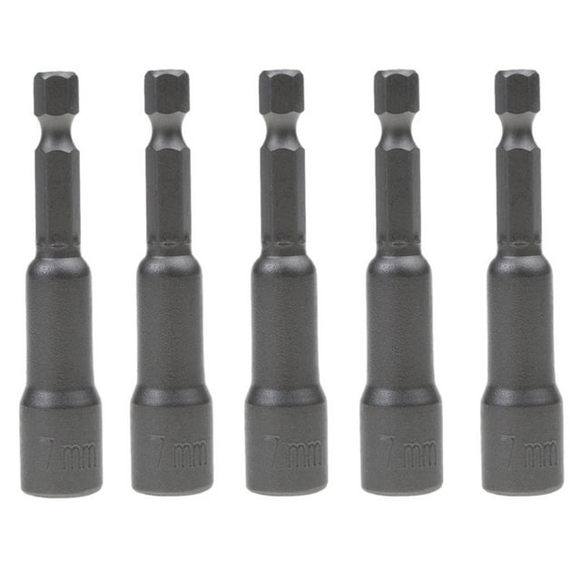 7mm Tuerca Magnética De Destornilladores Adaptador Broca 1/4 Herramientas De Hexagonal X5