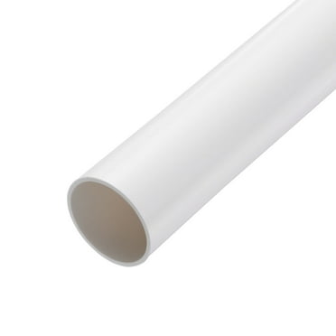 PVC Rigid Round Pipe 46mm ID 50mm OD 9" Length White High Impact for Water Pipe, Crafts, Cable Sleeves