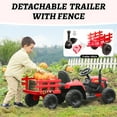 thumbnail image 3 of TOBBI 12V Electric Kids Ride on Tractor with Trailer LED Lights, USB, Bluetooth, Age 3-6 Child, Red, 3 of 7