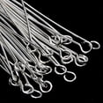 thumbnail image 2 of 100 ± Eyepins chapados en plata, alfileres para ojos, agujas, 35 mm, hallazgos de joyería de metal a granel Zulema Artesanía, 2 of 7