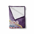thumbnail image 2 of Las Vegas Soft Flannel Fleece Throw Blanket, Welcome to Fabulous Las Vegas Sign United States Nevada with Starburst Stripes, Cozy Plush for Indoor and Outdoor Use, 50" x 70", Multicolor, by Ambesonne, 2 of 6