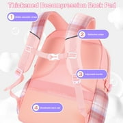 KIVDIT School Backpack for Girls,Fashion Large Capacity Bookbag for Kids Teens,Waterproof Girls School Bag,Pink