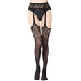 thumbnail image 3 of Topumt Women Patterned Fishnets Tights Small Hole Thigh High Sexy Stockings, 3 of 7