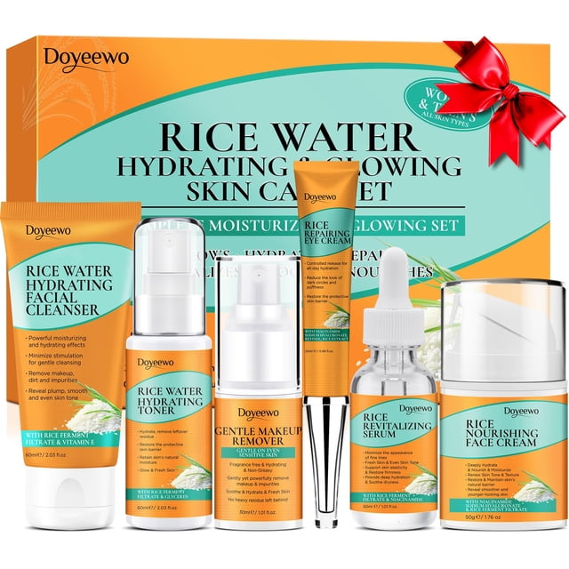 Set de cuidado de la piel DOYEEWO Rice Hydrating Antienvejecimiento para mujeres