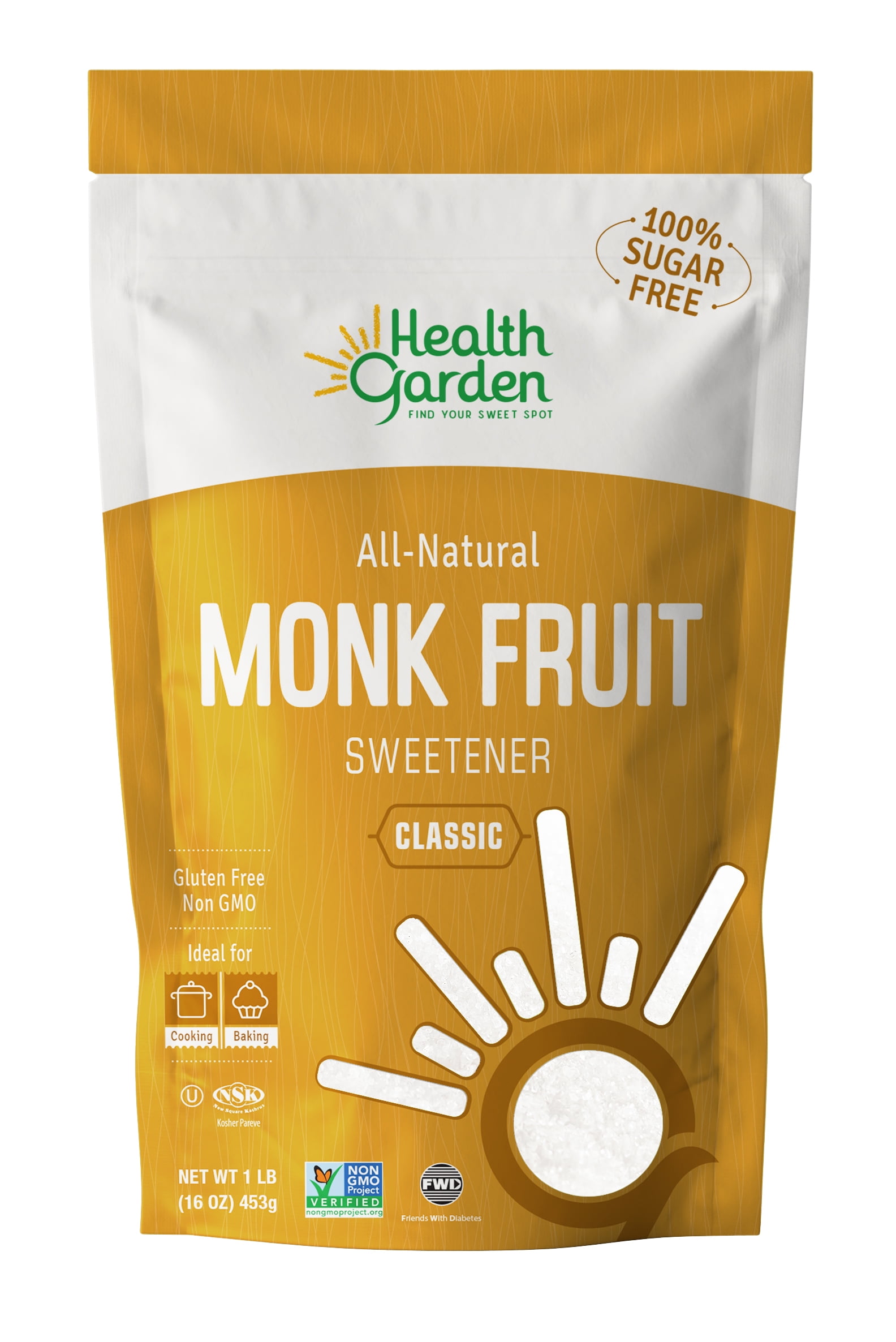 Health Garden Classic Monk Fruit Sweetener, 16 Oz