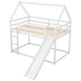 thumbnail image 3 of DreamBuck Twin over Twin Bunk Bed with Slide and Ladder, Wood House-shaped Bunk Bed with Safety Guardrails, Multi-Functional Bunk Bed for Teens, No Box Spring Needed, 3 of 13