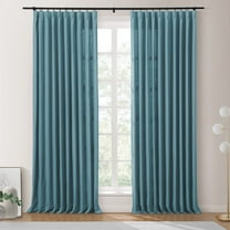 TWOPAGES Light Filtering Drape Pinch Pleated Window Treatment Curtain for Bedroom, 1 Panel, 52"x63", Sea Port