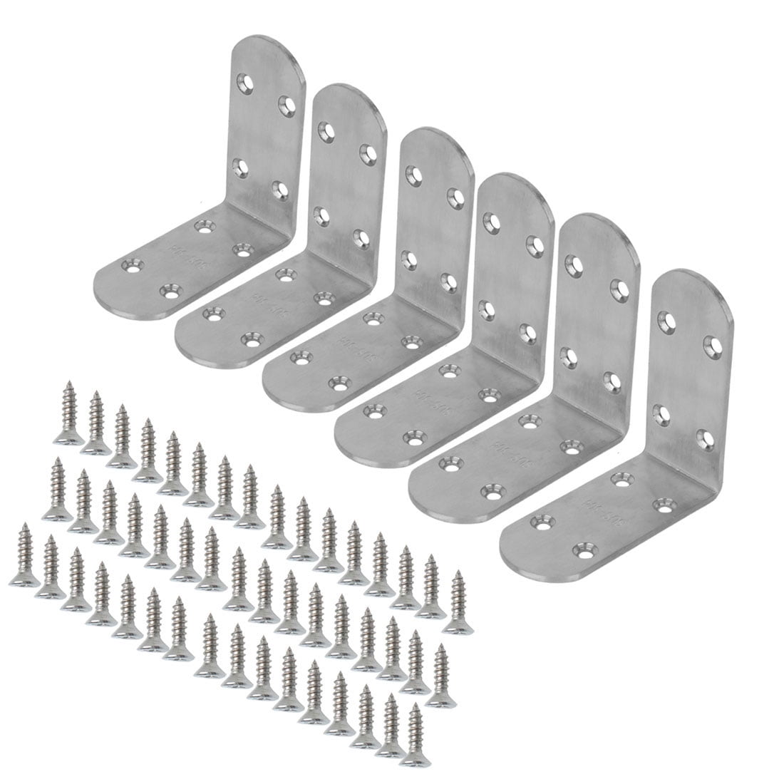 Uxcell 6Pcs 85x85mm Stainless Steel L Shaped Right Angle Brackets with ...