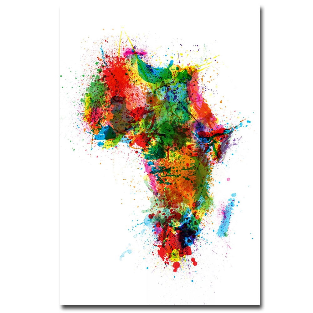 Trademark Art "Africa    Paint Splashes" Canvas Art by Michael Tompsett