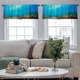 thumbnail image 4 of LALILO Kitchen Curtain Valance Blue Underwater Scene With Rod Pocket Window Curtain 52"x 18" Set of 2, 4 of 5