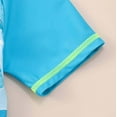 thumbnail image 3 of Hienoo Boys 3-Piece Swimsuit UPF 50+ Short Sleeve Rash Guard Swim Trunks with Hat, Sizes 6M-4T, 3 of 6