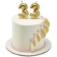 thumbnail image 2 of DecoPac Bakery Crafts 2446 Mini Gold Number Wax Candle Number 3, 2 of 2