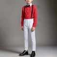 thumbnail image 4 of LEKWK Boys 3 Piece Suits Long Sleeve Dress Shirt With Bowtie and Suspender Pants Kids Formal Set For Wedding School Homecoming Performance Stage Outfit, 4 of 6