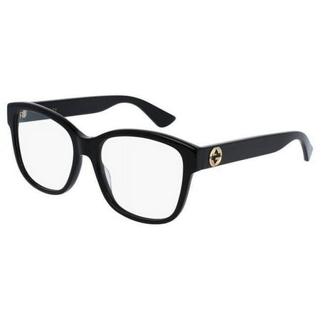 GUCCI GG0038O 001 Rectangular Square Black Demo Lens 54 mm Women's Eyeglasses