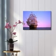 thumbnail image 2 of Canvas Prints Wall Art - The Ancient Ship/Tall Ship Sailing in The Sea at Sunset | Modern Wall Decor/Home Decoration Stretched Gallery Canvas Wrap Giclee Print &amp; Ready to Hang - 12" x 18&quo, 2 of 4