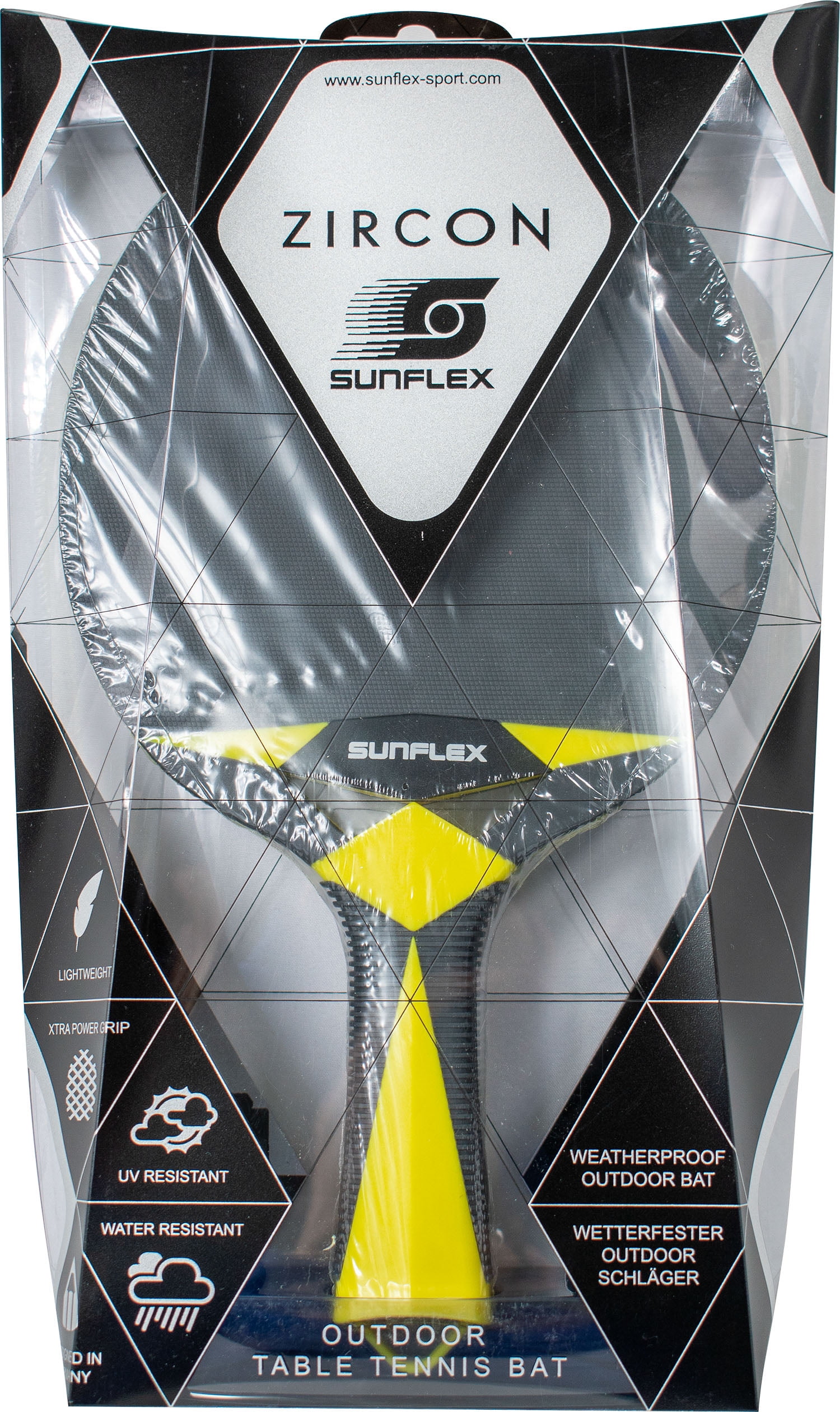 Sunflex Zircon Outdoor Table Tennis Racket - All Weather Ping Pong Paddle - UV and Water Resistant Bat - Table Tennis Racket For Outdoor and Indoor Sport