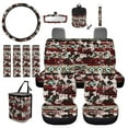 thumbnail image 2 of Garronmavis Southwest Aztec Universal Fit Car Seat Cover Full Set 13 Pieces Steering Wheel Cover Seat Belt Rearview Mirror Cover Garbage Bins Rear View Mirror Cover Keychain Air Vent Storage Pouch, 2 of 4