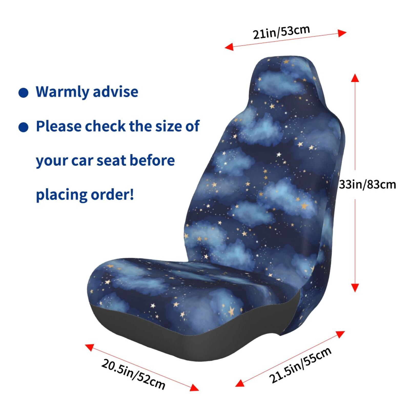 Naloa Starry Sky Car Seat Covers Universal Front Seat Coves for Car Accessories ,Padded Car Covers for Automotive, SUV, Truck, and Van