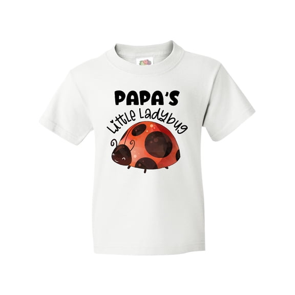 Inktastic Papa's Little Ladybug Youth T-Shirt