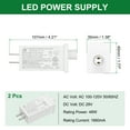 thumbnail image 2 of Uxcell 29V 48W LED Power Supply, 2pcs DC Low Voltage Transformer IP44 LED Driver, White, 2 of 5