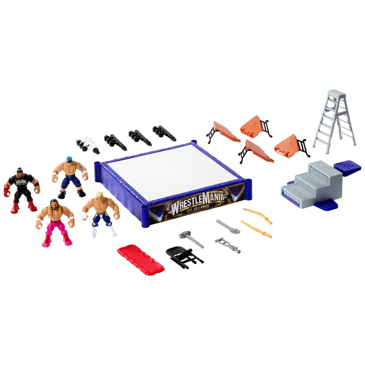 WWE Knuckle Crunchers Mini Mayhem Ring Bundle Action-Packed Wrestling Fun!