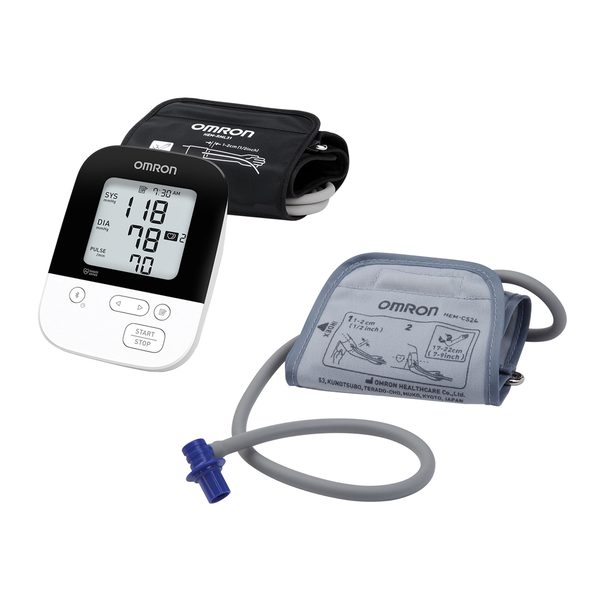 Omron 5 Series Wireless Upper Arm Blood Pressure Monitor White/Black BP7250  - Best Buy