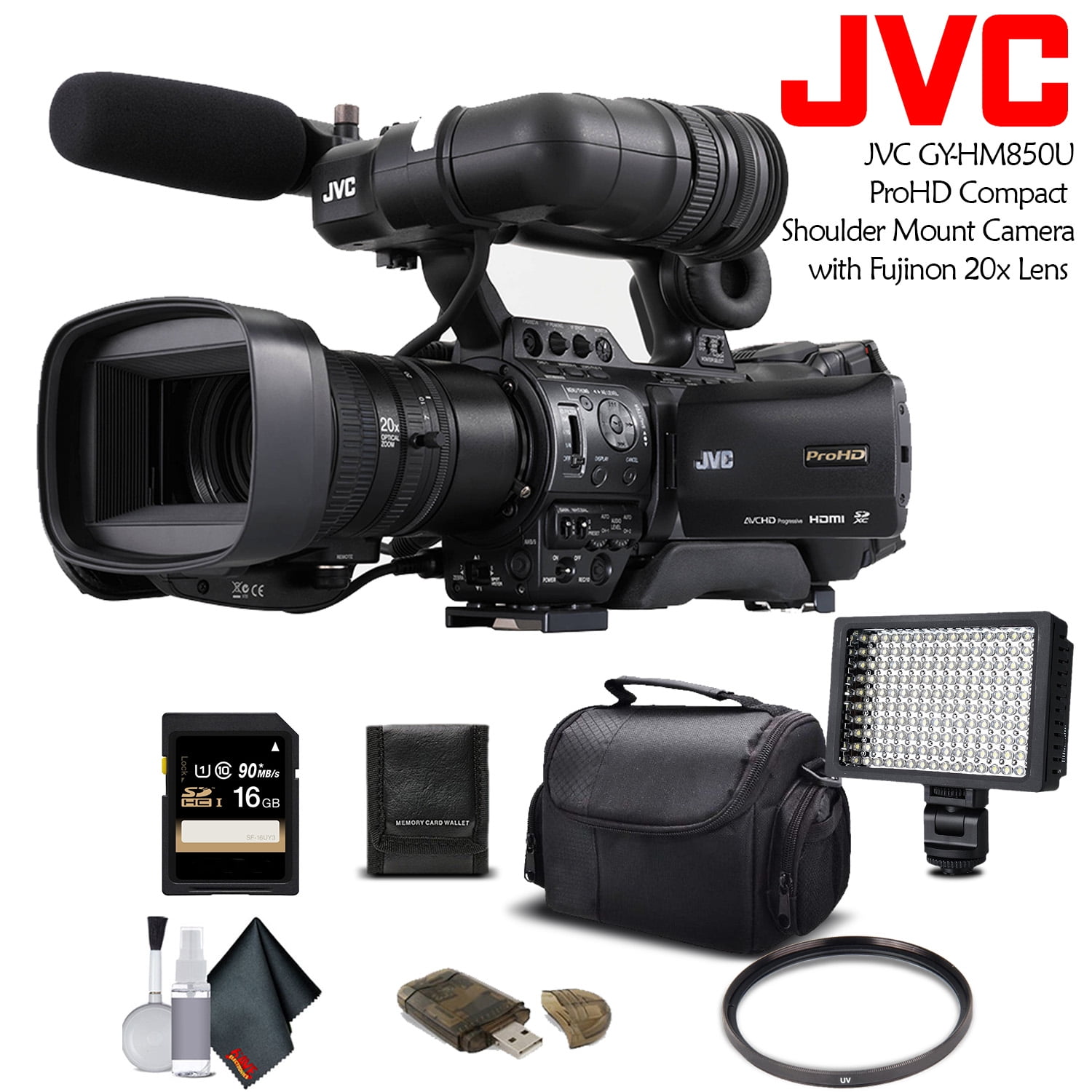 JVC GYHM850U ProHD Compact Shoulder Mount Camera with Fujinon 20x Lens