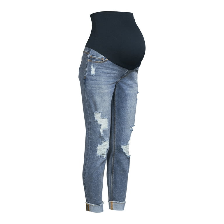 Alivia Ford Maternity Slim Girlfriend Jeans with Natural