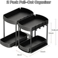 thumbnail image 2 of 2 Pack Multi-Purpose Pull-Out Storage Organizers, Under Sink Organizers and Storage for Bathroom & Kitchen, Under Cabinet Organizers and storage, 12.8 Inch, Black, 2 of 8