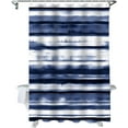 thumbnail image 2 of Nautical Blue Abstract Stripes Fabric Shower Curtains for Bathroom, 36x72inches Long Shower Curtain Set with Hooks, Polyester Waterproof Bathroom Curtains Accessories for Women Men Kids, Navy White, 2 of 6