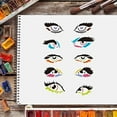 thumbnail image 6 of Eyes Drawing Painting Stencils Templates 11.6x8.3 inch Plastic Stencils Decoration Rectangle Reusable Stencils for Painting on Wood Floor Wall and Fabric, 6 of 9