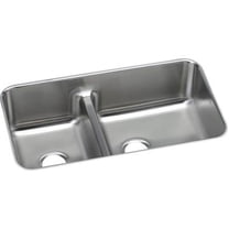 Elkay Lustertone Classic Stainless Steel 32-1/16" x 18-1/2" x 9", 40/60 Double Bowl Undermount Sink with Aqua Divide