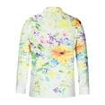 thumbnail image 5 of Womens Button Down Shirts Long Sleeve V Neck Work Office Blouses Collared Loose Fit Floral Printed Work Tees Tunics, 5 of 5