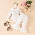 thumbnail image 2 of Girl Clothes 0 3 6 12 18 24 Months Rib Knit Romper Daisy Print Pants Headbands Baby Clothes Girls, 2 of 7