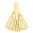 thumbnail image 4 of Gunia Girls Formal Dress Ruffle Dress Asymmetrical Layered Party Gown Wedding Birthday Celebration Sundress Yellow Dress For Girls 6-14 Years, 4 of 7