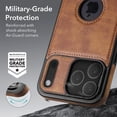 thumbnail image 6 of For Apple iPhone 18 Pro Max / iPhone 17 Pro Max Case, PU Premium Leather Slim Shockproof Cover, Brown, 6 of 6