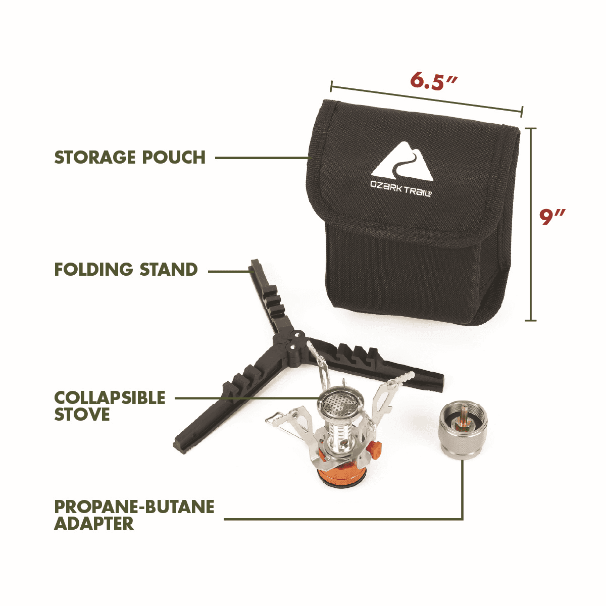 Ozark Trail 4 Piece Portable Camping Stove Adapter and Stand